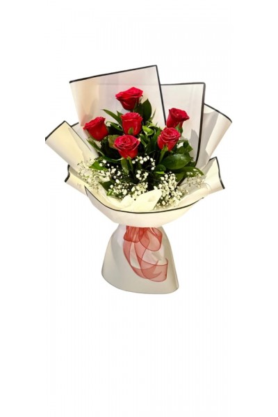 6 Lı Gül Buketi