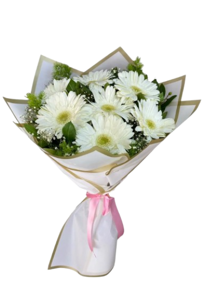 7 Li Beyaz Cerbera Buketi