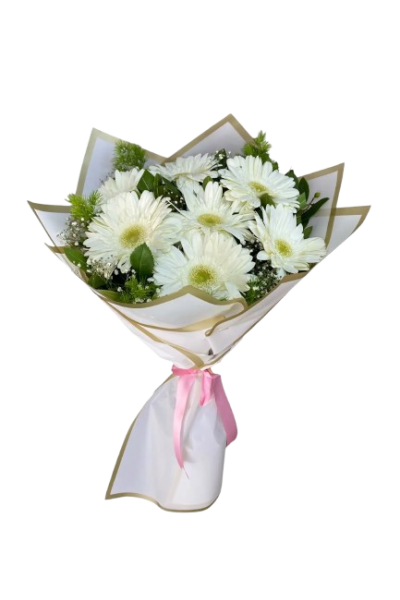 7 Li Beyaz Cerbera Buketi