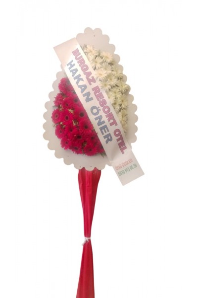 Kırmızı Beyaz Tekli Çelenk